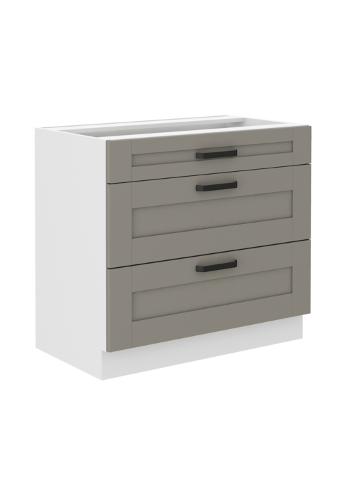 Szafka 80D 3S Premium Box Luna Clay Grey/Biała