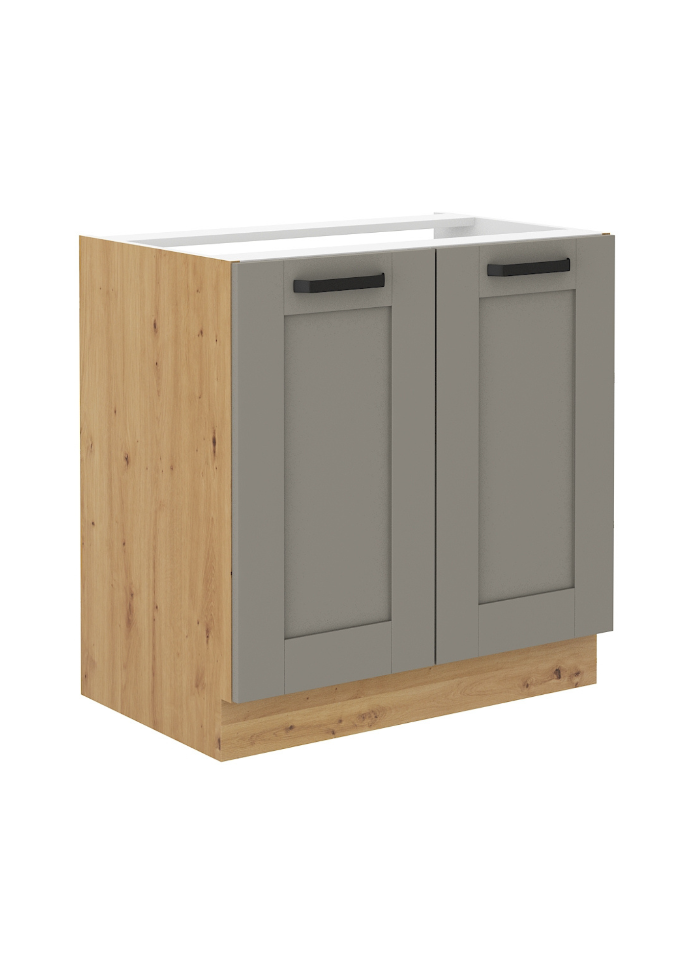 Szafka 80D 3S Premium Box Luna Clay Grey/Dąb Artisan