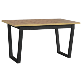 Stół IKON 2 80x140–180 cm | Loftowy stół rozkładany z metalowymi nogami i laminowanym blatem