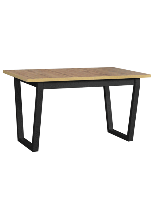 Stół IKON 2 80x140–180 cm | Loftowy stół rozkładany z metalowymi nogami i laminowanym blatem