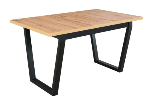 Stół IKON 2 80x140–180 cm | Loftowy stół rozkładany z metalowymi nogami i laminowanym blatem - obrazek 3