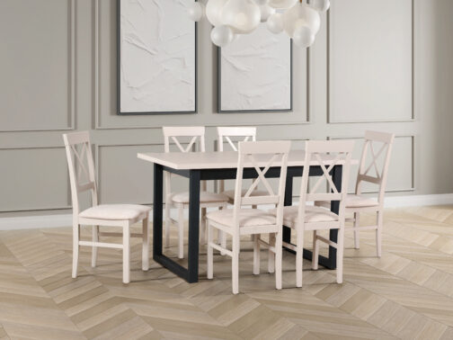 Stół IKON 3 80x140–180 cm | Nowoczesny stół z metalowymi nogami i laminowanym blatem - obrazek 2