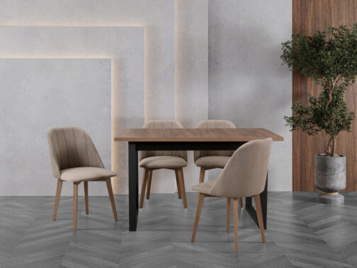 Stół IKON 3 80x140–180 cm | Nowoczesny stół z metalowymi nogami i laminowanym blatem - obrazek 3