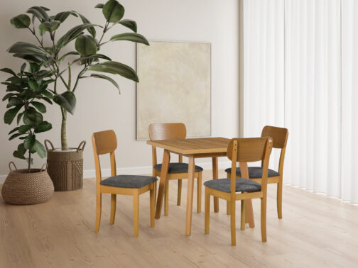 Stół OSLO 1L 80x80-110 cm | Rozkładany stół z drewnianymi nogami i laminowanym blatem - obrazek 7