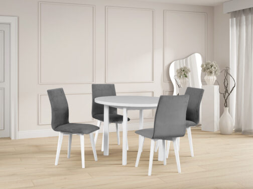 Stół PIOLI 2 100 cm okrągły | Laminowany blat i drewniane nogi - obrazek 5
