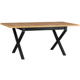 Stół IKON 1 80x140–180 cm | Rozkładany stół loftowy z metalowymi nogami i grubym blatem