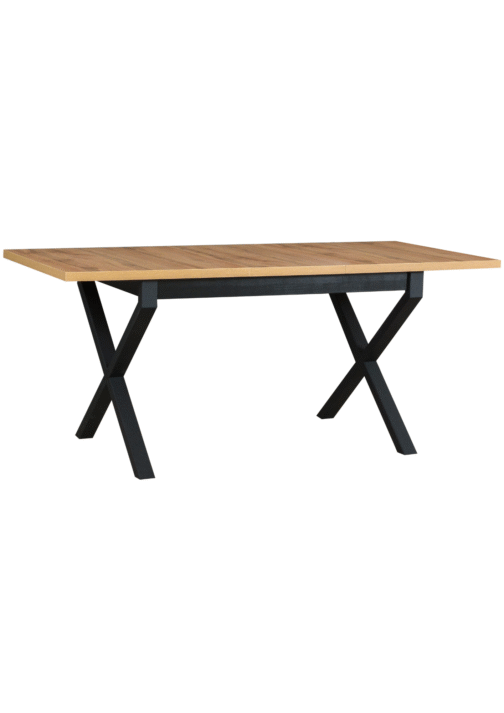 Stół IKON 1 80x140–180 cm | Rozkładany stół loftowy z metalowymi nogami i grubym blatem