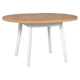 Stół OSLO 3L 100x100 cm | Okrągły rozkładany stół z drewnianymi nogami