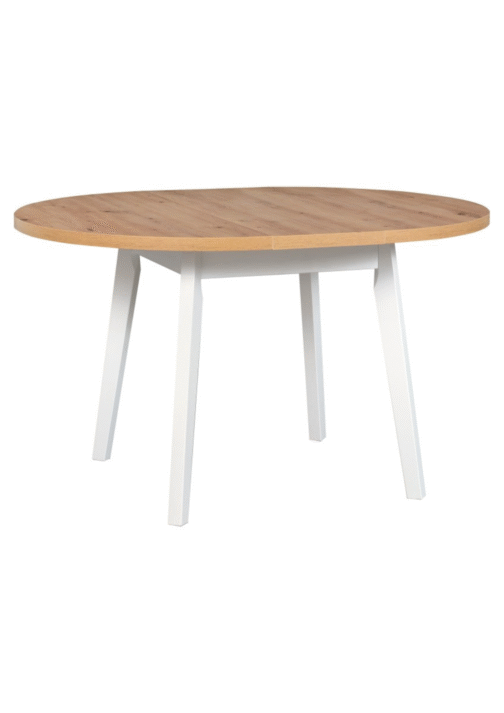 Stół OSLO 3L 100x100 cm | Okrągły rozkładany stół z drewnianymi nogami