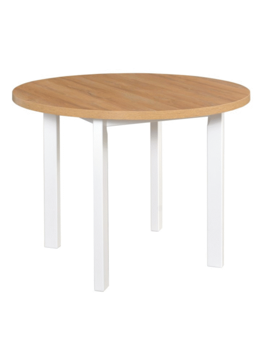 Stół PIOLI 2 100 cm okrągły | Laminowany blat i drewniane nogi
