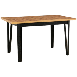 Stół IKON 5 80x140–180 cm | Rozkładany stół loftowy z metalowymi nogami i laminowanym blatem