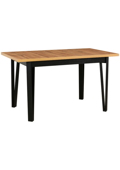 Stół IKON 5 80x140–180 cm | Rozkładany stół loftowy z metalowymi nogami i laminowanym blatem