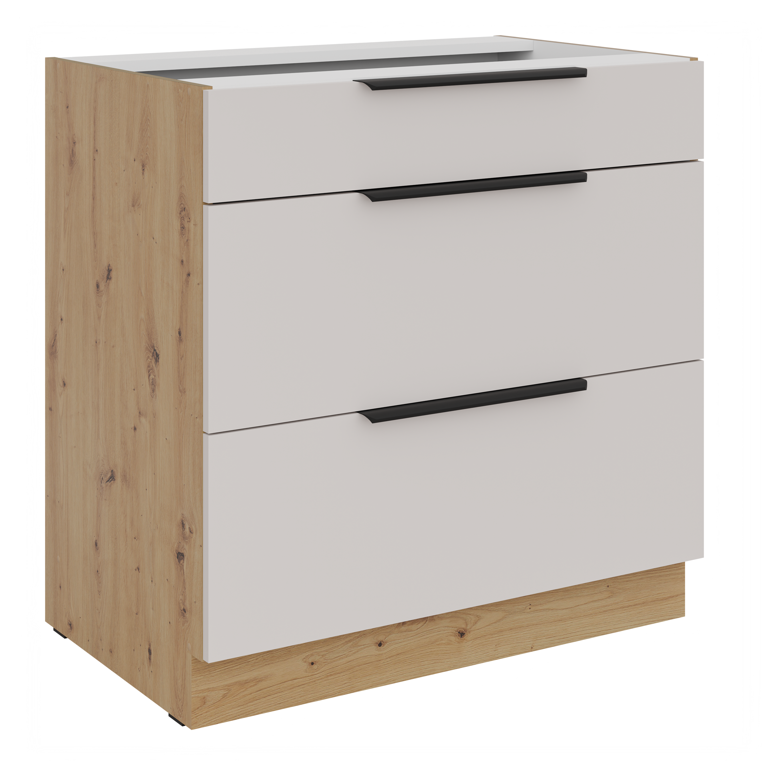 Szafka dolna z szufladami 80D 3S Premium Box SOLEA Kaszmir/Dąb Artisan