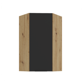 Szafka kuchenna górna narożna 60X60GN-108 1F (45) ARIA Czarny/Dąb Artisan