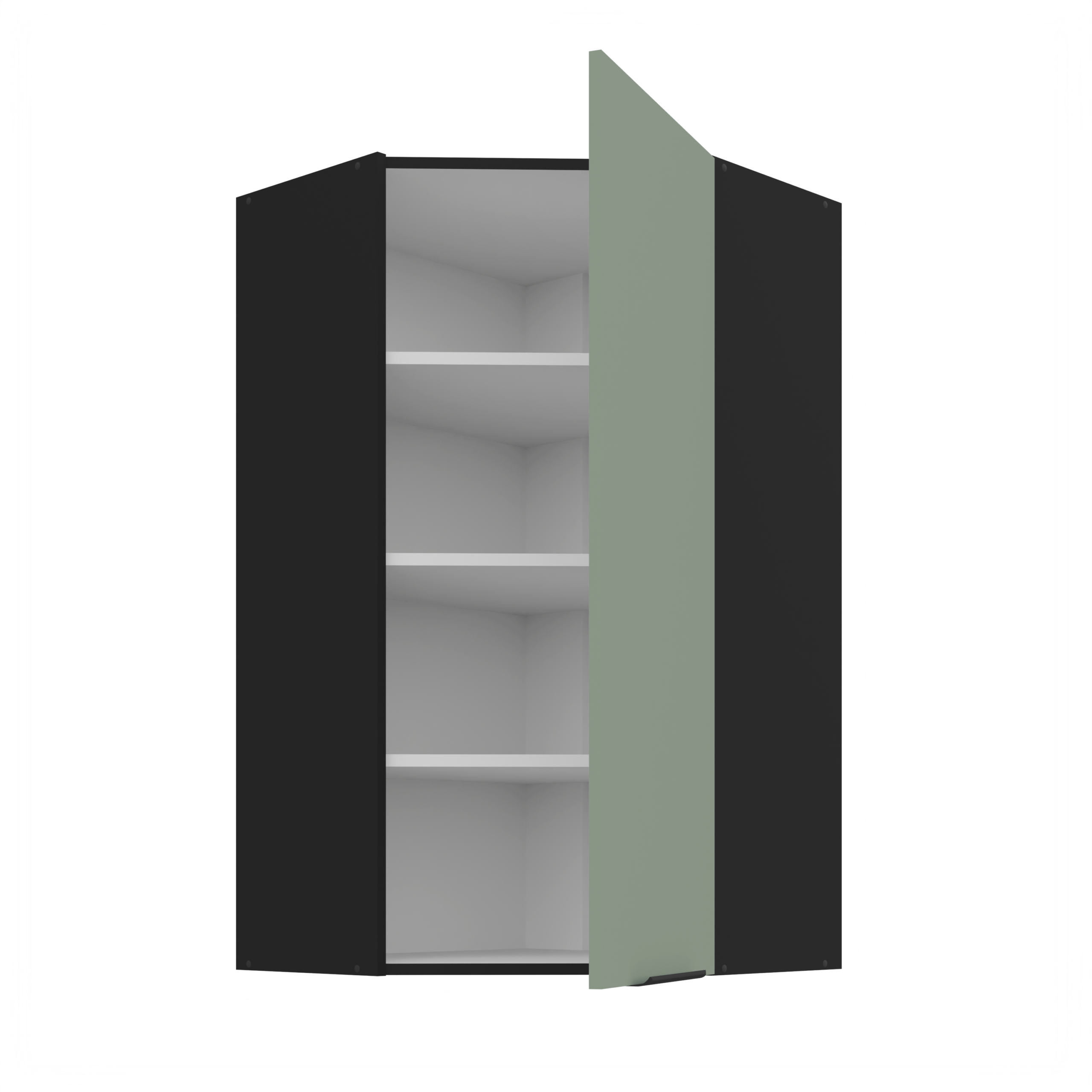 Szafka kuchenna górna narożna 60X60GN-108 1F (45) ARIA Aquamarine/Czarny - obrazek 2