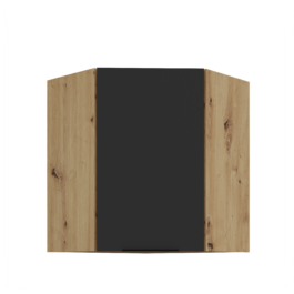 Szafka kuchenna górna narożna 60X60GN-72 1F (45) ARIA Czarny/Dąb Artisan