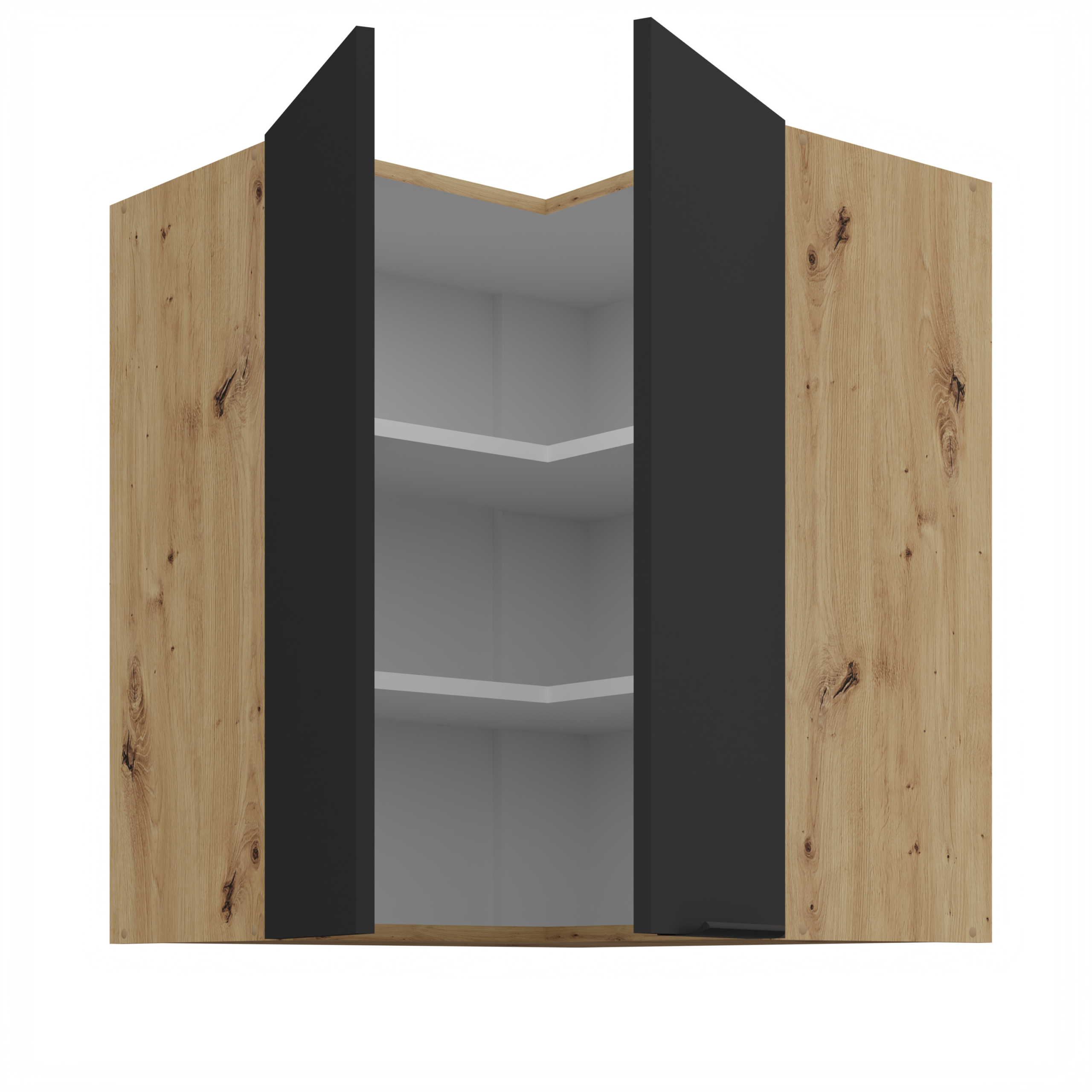 Szafka kuchenna górna narożna 60X60GN-72 2F (90) ARIA Czarny/Dąb Artisan - obrazek 2
