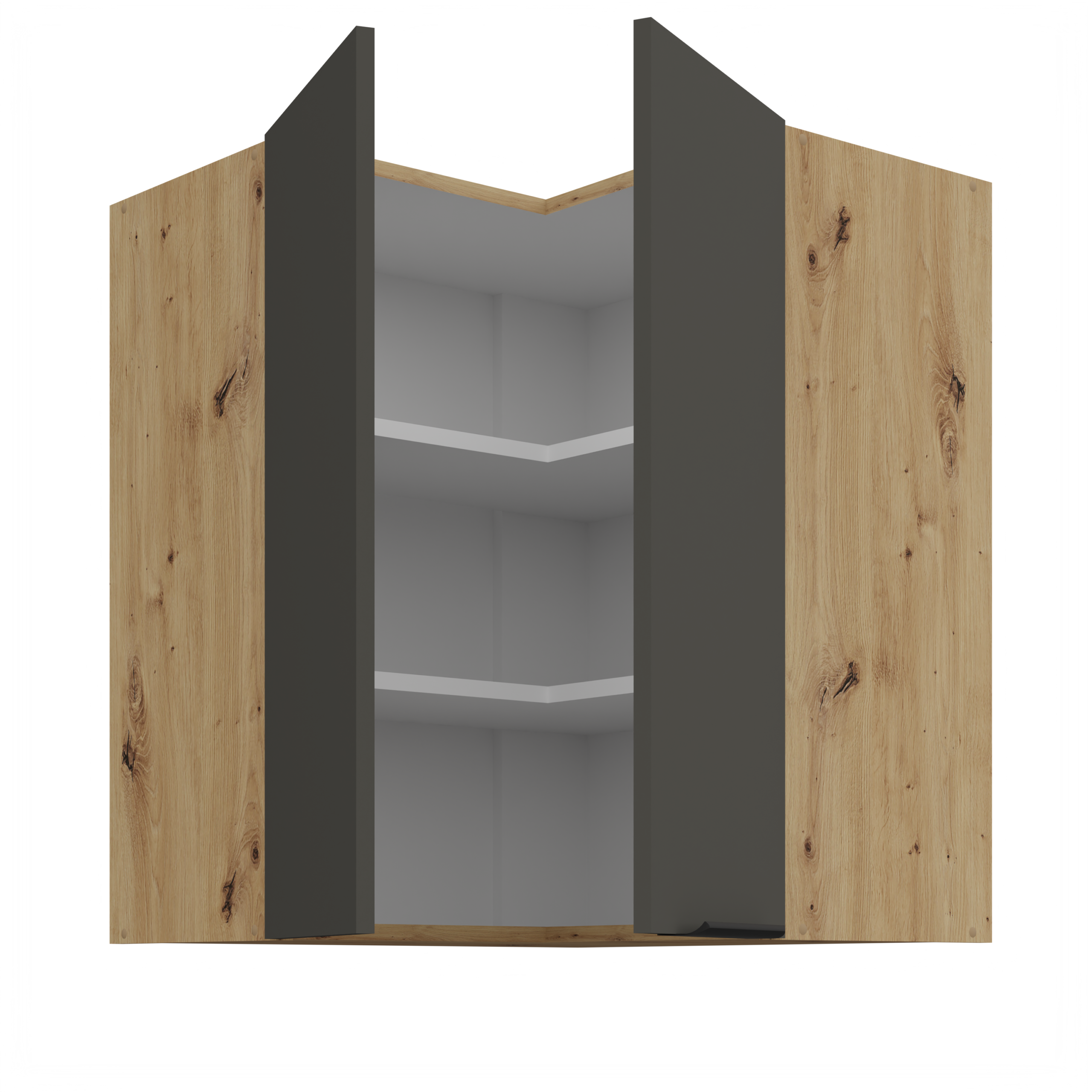 Szafka kuchenna górna narożna 60X60GN-72 2F (90) ARIA Grafit/Dąb Artisan - obrazek 2