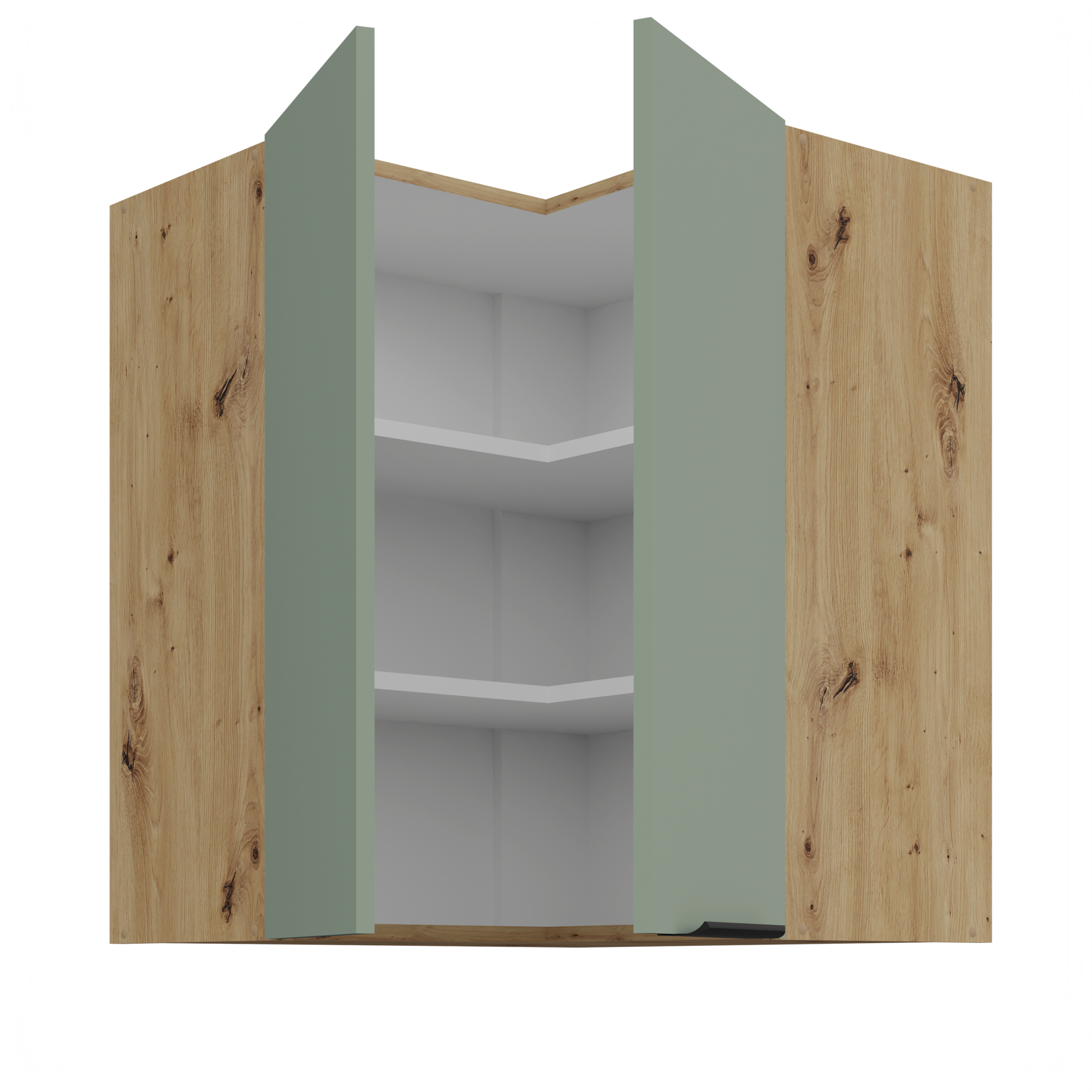 Szafka kuchenna górna narożna 60X60GN-72 2F (90) ARIA Aquamarine/Dąb Artisan - obrazek 2