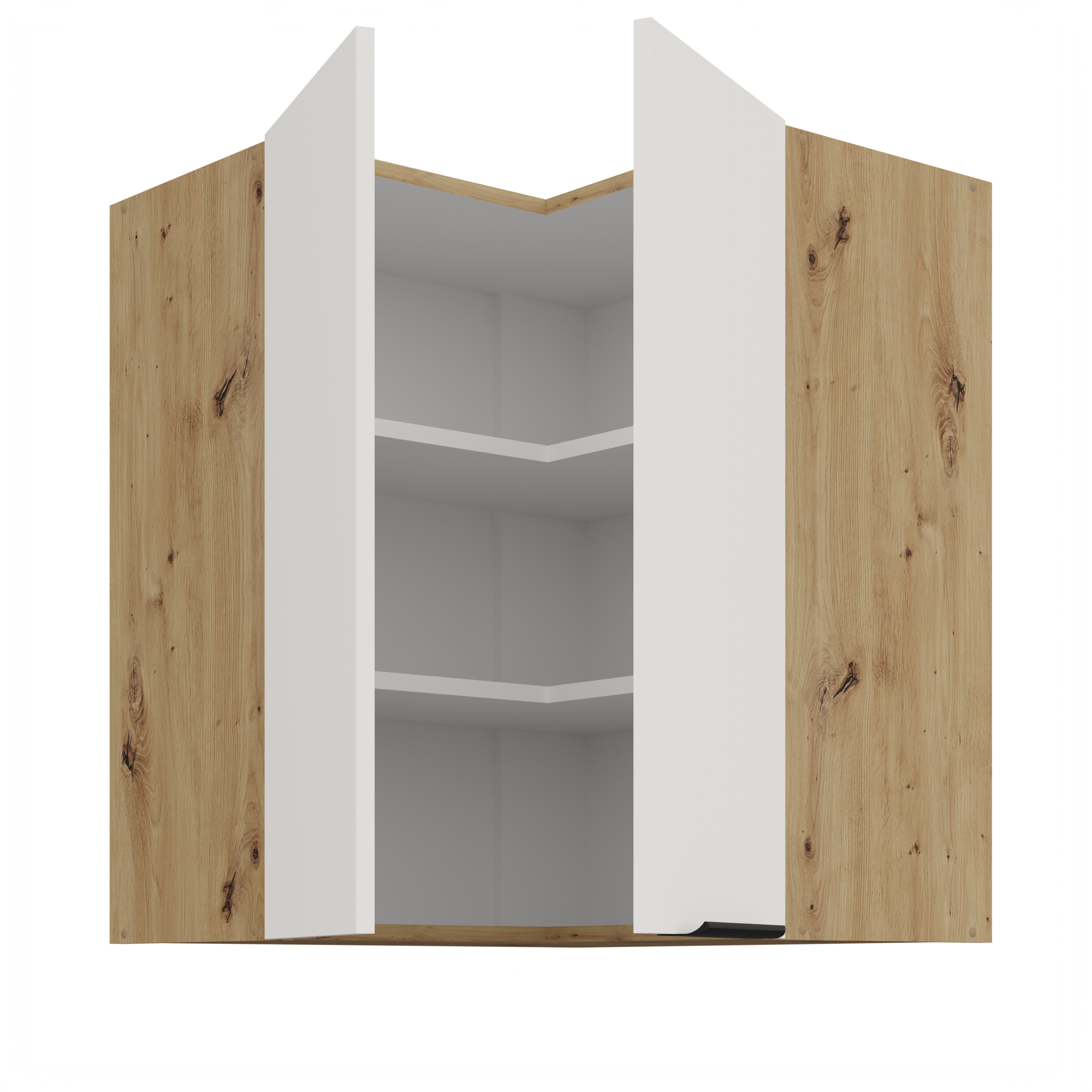 Szafka kuchenna górna narożna 60X60GN-72 2F (90) ARIA Biały/Dąb Artisan - obrazek 2