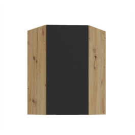 Szafka kuchenna górna narożna 60X60GN-90 1F (45) ARIA Czarny/Dąb Artisan
