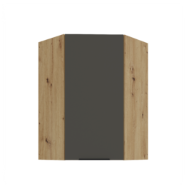Szafka kuchenna górna narożna 60X60GN-90 1F (45) ARIA Grafit/Dąb Artisan