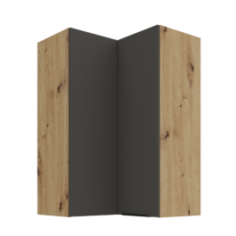 Szafka kuchenna górna narożna 60X60GN-90 2F (90) ARIA Grafit/Dąb Artisan