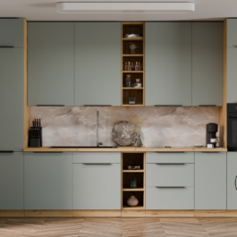 Zestaw mebli kuchennych ARIA Aquamarine/Dąb Artisan 370cm