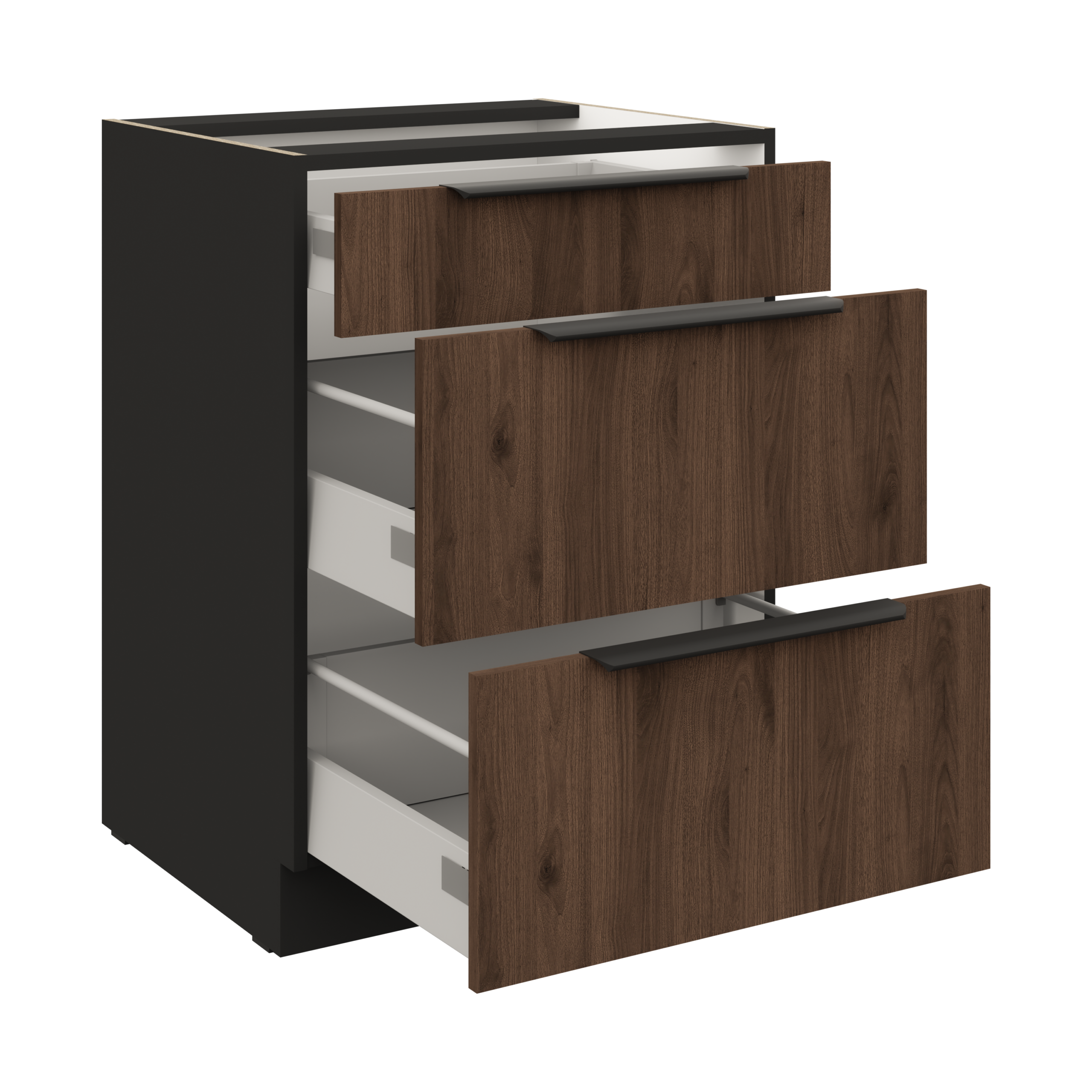 Zestaw mebli kuchennych MONZA Orzech Okapi/Czarny 280cm - obrazek 12