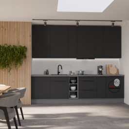 Zestaw mebli kuchennych ARIA Czarny/Grafit 300cm+180cm