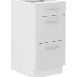 Szafka kuchenna dolna z szufladami 40D 3S QUADRO BOX Lara Biały Połysk