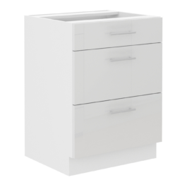 Szafka kuchenna dolna z szufladami 60D 3S QUADRO BOX Lara Biały Połysk