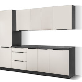 Zestaw mebli kuchennych Arona Kaszmir/Czarny 260cm